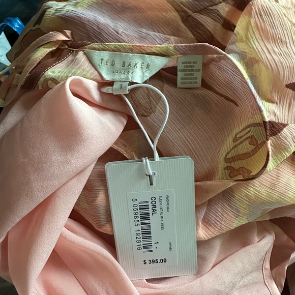 {NWT} $395 TED BAKER PEGAIA Sleeve Detail Mini Dress - Picture 5 of 7